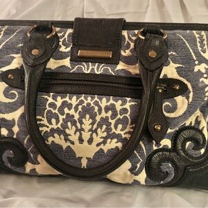 ISABELLA FIORE Heirloom Austin Blue & White Satchel Hobo Bag